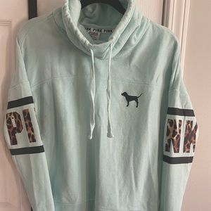 Pink Cheetah Cowl Neck Sweater